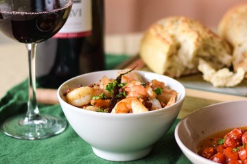 Garlicky Shrimp with Pancetta & Olive Oil